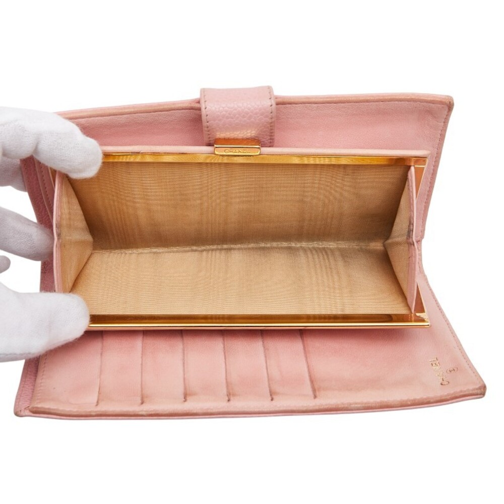CHANEL Pink Caviar Leather Logo Wallet - Picture 8 of 13